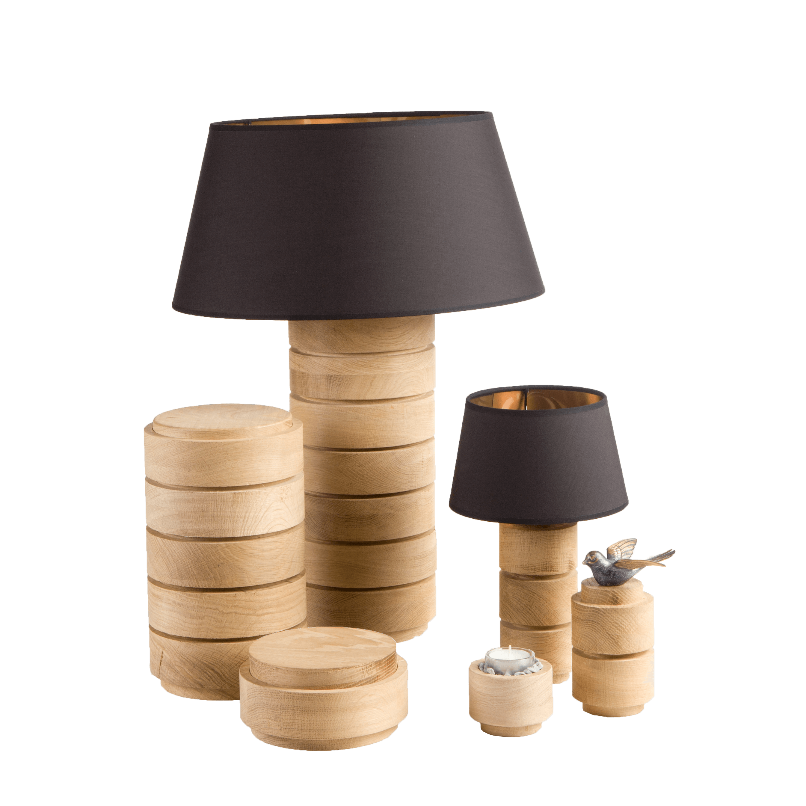 houten urnen lamp